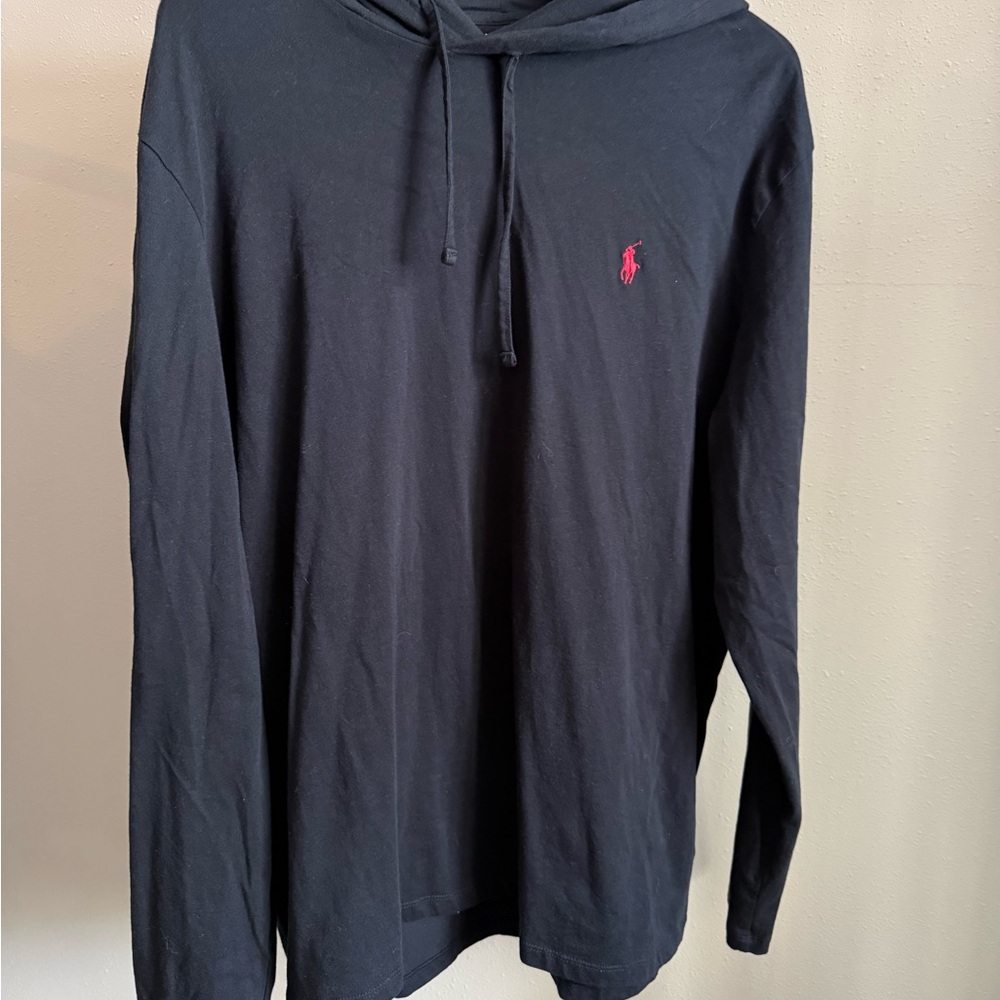 Polo Ralph Lauren Black Hoodie XL Red Pony Logo Unisex - Picture 3 of 4